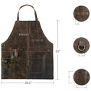 Rustic Apron with Large Pockets and Adjustable Straps, Full Grain Leather, Handmade Leather Apron,Heat & Flame-Resistant Heavy Duty Work Apron Woodworking Shop Apron