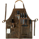 Rustic Apron with Large Pockets and Adjustable Straps, Full Grain Leather, Handmade Leather Apron,Heat & Flame-Resistant Heavy Duty Work Apron Woodworking Shop Apron