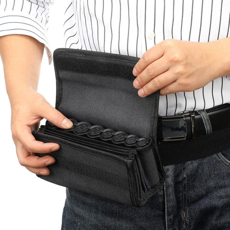 pack with banknote and coin holder with belt and Euro sorter and organizer Euro Coin Holder Coin Dispenser,Purse Coin Sorter Coin Organizer, Black Coin Storage