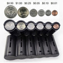 pack with banknote and coin holder with belt and Euro sorter and organizer Euro Coin Holder Coin Dispenser,Purse Coin Sorter Coin Organizer, Black Coin Storage