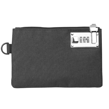 2Pcs Lockable Money Bag - 5.3x8.3 Inches Durable Nylon Locking Bank Bag Coin Purse for Cash, Jewelry, Passports, Medicine, Credit Cards and Valuable Storage Cash Pouch (Black & Grey)