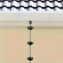 Oak Leaf Rain Chain with Adapter, 4ft Adjustable Lotus Rain Catcher Chain for Gutters Outside Downspout, for Divert Water and Home Display, Black Powder Coated
