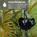 Oak Leaf Rain Chain with Adapter, 4ft Adjustable Lotus Rain Catcher Chain for Gutters Outside Downspout, for Divert Water and Home Display, Black Powder Coated