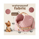 Dog Car Seat for Small Dogs – 3-in-1 Travel Carrier, Booster & Dog Bed for Car – Washable, Anti-Slip, Safety Straps – Fits Front & Back Seats – Cozy Pet Car Seat up to 25 lbs – Pink