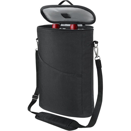 2 Bottle Wine Carrier Tote, Insulated Leakproof Wine Cooler Bag, Wine Travel Bag Tote for Picnic  Beach, Portable Wine Bottle Carrying Case, Gift for Wine Lover Women Men Christmas, Black