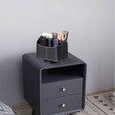 Remote Control Holder 360 Degrees Rotatable Desk Stationery Supply Organizer PU Leather Desktop Storage Box for Controllers Media Bedside Spinning TV Caddy iPad Mobile Pencil Cosmetic