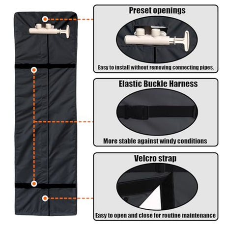 Water Softener Cover for Grain Softener, Openable top Easy to use Removal-free installation for UV Dust protection of Water Softener Housings Outdoor or indoor (Black)