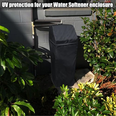 Water Softener Cover for Grain Softener, Openable top Easy to use Removal-free installation for UV Dust protection of Water Softener Housings Outdoor or indoor (Black)