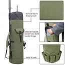 Durable Canvas Fishing Rod & Reel Organizer Bag Travel Carry Case Bag- Holds 5 Poles & Tackle Waterproof Rod Reel Bag Carrier Case,
