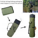 Durable Canvas Fishing Rod & Reel Organizer Bag Travel Carry Case Bag- Holds 5 Poles & Tackle Waterproof Rod Reel Bag Carrier Case,