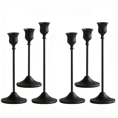 Candlestick Holders,Taper Candle Holder for Candlesticks Black Candelabra Candle Holders Vintage Candle Stick Candle Holder for Fireplace Party Dining Home 6pcs
