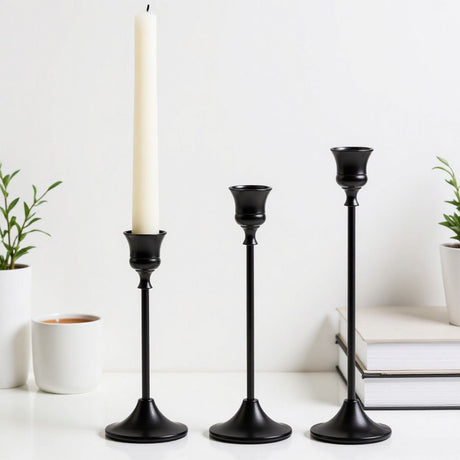 Candlestick Holders,Taper Candle Holder for Candlesticks Black Candelabra Candle Holders Vintage Candle Stick Candle Holder for Fireplace Party Dining Home 6pcs