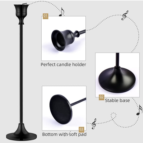 Candlestick Holders,Taper Candle Holder for Candlesticks Black Candelabra Candle Holders Vintage Candle Stick Candle Holder for Fireplace Party Dining Home 6pcs