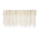 Retro Crochet Curtain Valance for Kitchen Window Boho Curtain Tiers for Coffee Decor Rod Pocket Farmhouse Short Curtains for Room Divider 1 Panel Knitting Doorway Curtain W35 X L15 Inch