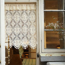Retro Crochet Curtain Valance for Kitchen Window Boho Curtain Tiers for Coffee Decor Rod Pocket Farmhouse Short Curtains for Room Divider 1 Panel Knitting Doorway Curtain W35 X L15 Inch