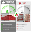 Bacon Container for Refrigerator, Bacon Storage with Lids Airtight, Stainless Steel Airtight Deli Meat Containers for Fridge, Long Container for Kitchen Food Storage (2 Pcs Rectangle)