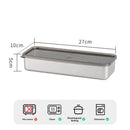 Bacon Container for Refrigerator, Bacon Storage with Lids Airtight, Stainless Steel Airtight Deli Meat Containers for Fridge, Long Container for Kitchen Food Storage (2 Pcs Rectangle)