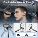Bluetooth Headset, Wireless Bluetooth Earpiece with Charging Case 50 Hours Talking Time Built-in Microphone for iOS Android Cell Phone, V5.3 Hand-Free Headphones for Trucker, Office, Black