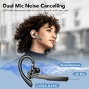 Bluetooth Headset, Wireless Bluetooth Earpiece with Charging Case 50 Hours Talking Time Built-in Microphone for iOS Android Cell Phone, V5.3 Hand-Free Headphones for Trucker, Office, Black