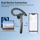 Bluetooth Headset, Wireless Bluetooth Earpiece with Charging Case 50 Hours Talking Time Built-in Microphone for iOS Android Cell Phone, V5.3 Hand-Free Headphones for Trucker, Office, Black