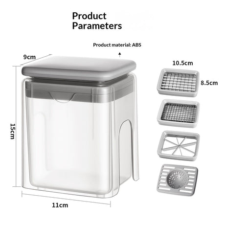 4-in-1 Vegetable Chopper, Slicer, French Fry Cutter | Potato Shredder, Onion Dicer, aple Slicer Manual Tool For Efficient Kitchen Prep And Convenient Food Dicing, Slicing, And Shreddi
