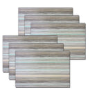 Placemats Set of 6, Heat Resistant Non-Slip Woven Table Mats for Dining Table, Washable Durable Elegant Place Mats for Kitchen Indoor/Outdoor Use (blue stripes)