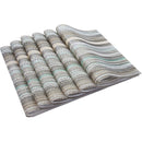 Placemats Set of 6, Heat Resistant Non-Slip Woven Table Mats for Dining Table, Washable Durable Elegant Place Mats for Kitchen Indoor/Outdoor Use (blue stripes)