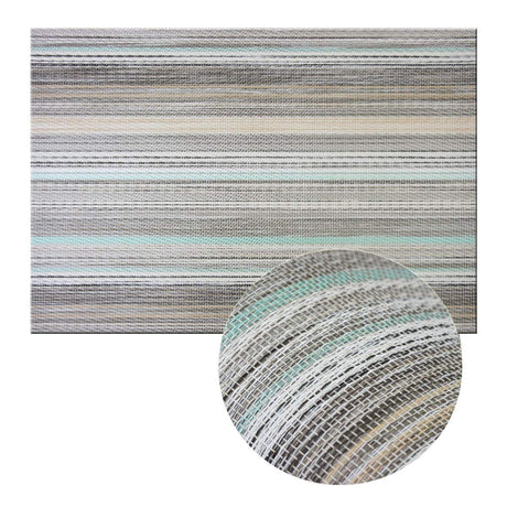 Placemats Set of 6, Heat Resistant Non-Slip Woven Table Mats for Dining Table, Washable Durable Elegant Place Mats for Kitchen Indoor/Outdoor Use (blue stripes)