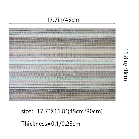 Placemats Set of 6, Heat Resistant Non-Slip Woven Table Mats for Dining Table, Washable Durable Elegant Place Mats for Kitchen Indoor/Outdoor Use (blue stripes)