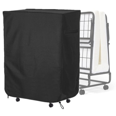 Waterproof and Dustproof, with Zipper and Elastic Drawstring, Thickened Storage Cover for Folding Cot （99*38*114cm black）