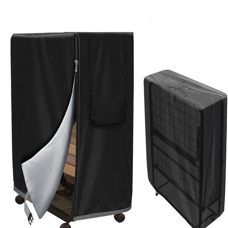Waterproof and Dustproof, with Zipper and Elastic Drawstring, Thickened Storage Cover for Folding Cot （99*38*114cm black）
