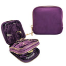 Travel Jewelry Organizer Case, 2-Layer Pouch, Earrings & Rings, Anti-Tangle Scratch-Resistant Small Jewelry Bag, Elegant Gift (Plum Purple)