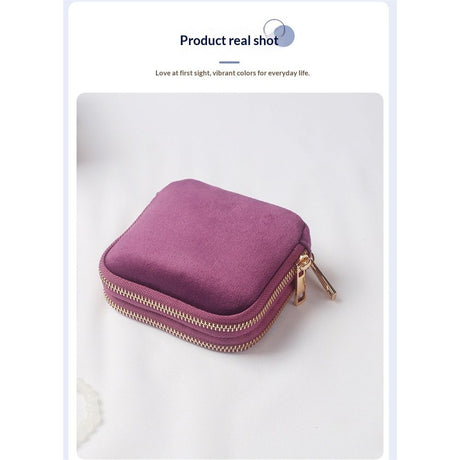 Travel Jewelry Organizer Case, 2-Layer Pouch, Earrings & Rings, Anti-Tangle Scratch-Resistant Small Jewelry Bag, Elegant Gift (Plum Purple)