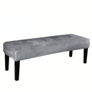 Rectangle Bench Covers, Removable Dining Chair Cover, Soft Fit Universal Stretch Bench Chair Slipcovers, Anti-Dust Washable Jacquard Seat Protector for Bedroom, Living Room, Kitchen( light gray）