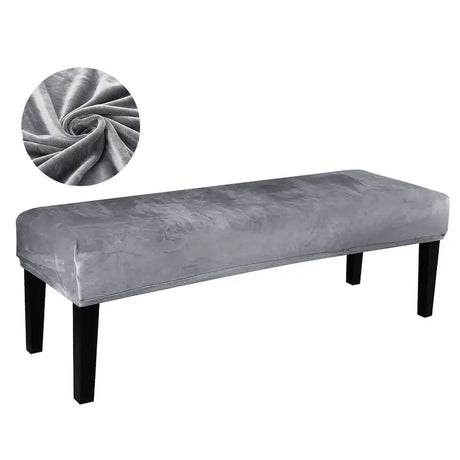 Rectangle Bench Covers, Removable Dining Chair Cover, Soft Fit Universal Stretch Bench Chair Slipcovers, Anti-Dust Washable Jacquard Seat Protector for Bedroom, Living Room, Kitchen( light gray）