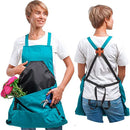 Gardening Apron, Garden Apron with Quick Release Pockets,Water Resistant Oxford with Adjustment Cross Strap,Farm Work- Blue