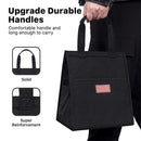 Lunch Bag for Women Men Insulated Lunch Tote Bags Waterproof Reusable Lunch Box Soft Cooler with Pockets for Work Travel Picnic, Black