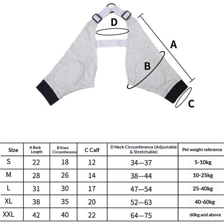 Dog Elbow Protector for Calluses, Recovery Suit for Front Legs, Cone Collar Alternative to Stop Licking Wounds, Cover Sleeve for Small Medium Large Dogs - Grey M