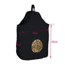 600D Oxford cloth Hay Feeder Tote Bag for Horses, Sheep with Reduces Waste - Comes with Hay Net (Purple)