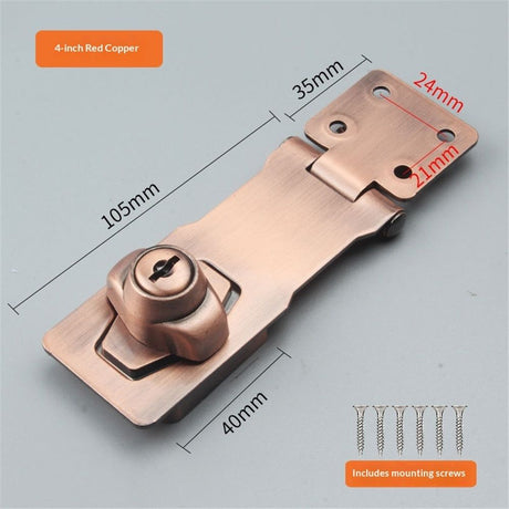 Heavy Duty Concealed Safety Hasp Lock, 2 PCS Hinge Keyed, Flexible Link,Steel+Zinc Alloy, Indoor & Outdoor Use