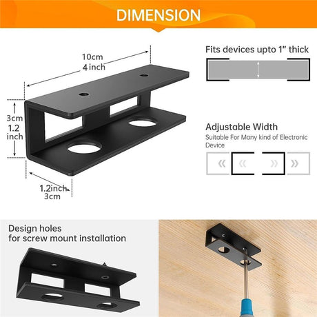 Under Desk Laptop Mount, Laptop Under Desk Mount 1.2 inches Tall Effective Space, Under Desk Laptop Holder Rack