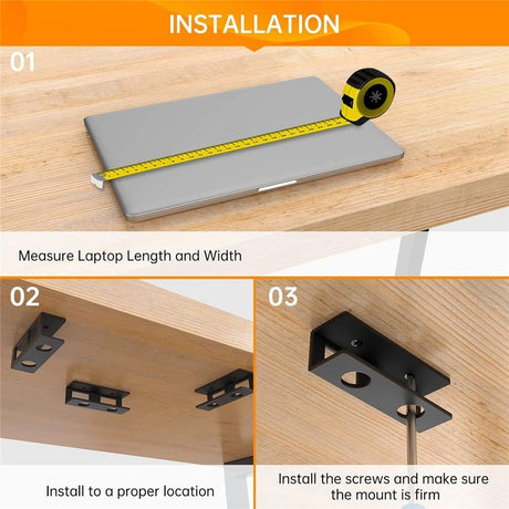 Under Desk Laptop Mount, Laptop Under Desk Mount 1.2 inches Tall Effective Space, Under Desk Laptop Holder Rack