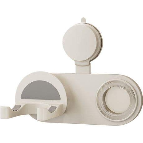 Hair Dryer Holder Wall Mounted, Hair Dryer Organizer Self Adhesive Compatible with Blow Dryer BlowDryer Holder Wall Mounted for Bathroom milky white