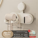 Hair Dryer Holder Wall Mounted, Hair Dryer Organizer Self Adhesive Compatible with Blow Dryer BlowDryer Holder Wall Mounted for Bathroom milky white