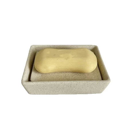Natural Soap Dish/Facial Sponge Holder/Bathroom Makeup Sponge Tray with Draining Hole (sand yellow,Only soap box)