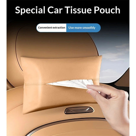 2 pack all Car Tissue Holder, Premium Microsuede Sun Visor Napkin Dispenser, Wipes Case for Backseat, Vehicle Accessories (Camel Brown)