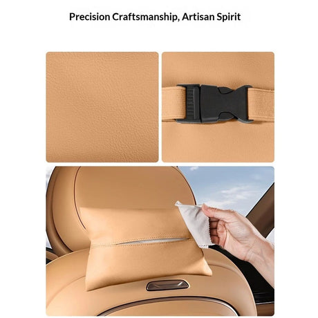 2 pack all Car Tissue Holder, Premium Microsuede Sun Visor Napkin Dispenser, Wipes Case for Backseat, Vehicle Accessories (Camel Brown)