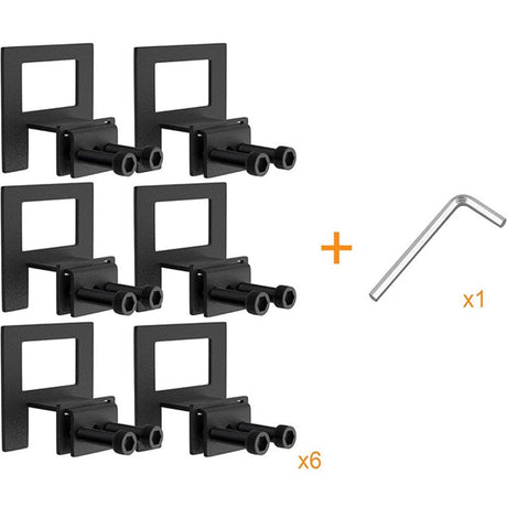 Non Slip Mattress Gaskets for Metal Bed Frame, Mattress Holder in Place Gripper, Adjustable Mattress Retainer Bar, Keep Mattress from Sliding Gripper, 6 PCS, Black