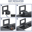 Non Slip Mattress Gaskets for Metal Bed Frame, Mattress Holder in Place Gripper, Adjustable Mattress Retainer Bar, Keep Mattress from Sliding Gripper, 6 PCS, Black