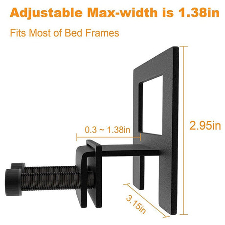 Non Slip Mattress Gaskets for Metal Bed Frame, Mattress Holder in Place Gripper, Adjustable Mattress Retainer Bar, Keep Mattress from Sliding Gripper, 6 PCS, Black